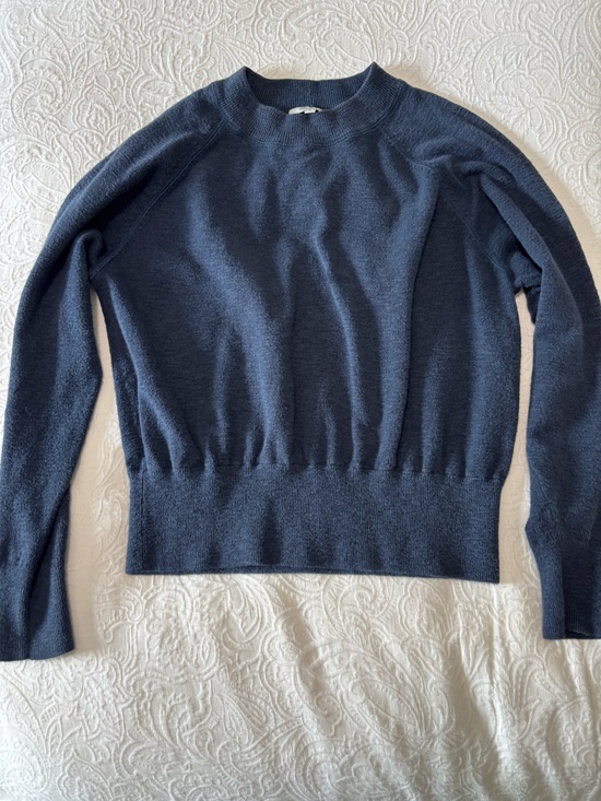 Madewell Sweaters - Madewell Do Well Navy Blue Cotton Blend Raglan Sleeve Ribbed Hem Sweater Small